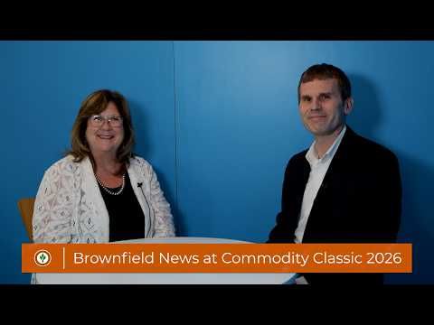 Brownfield's Cyndi Young interviews Brady Spangenberg in the BASF booth at Commodity Classic 2026 cover art
